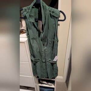 Green Sleeveless Utility Dress